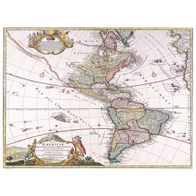 Obraz na płótnie - Old Atlas Map No. 24 - Dekoracje ścienne
