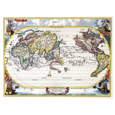 Obraz na płótnie - Old Atlas Map No. 25 - Dekoracje ścienne