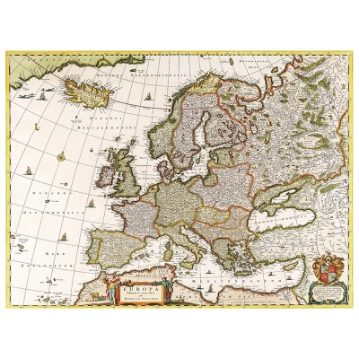 Stampa su tela - Mappa Antica No. 26 - Quadro su Tela, Decorazione Parete