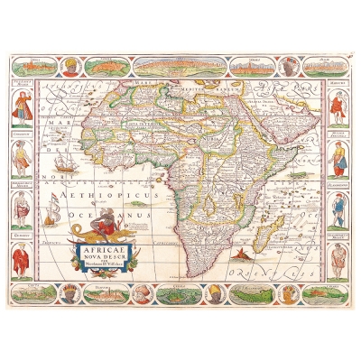 Quadro em Tela, Impressão Digital - Mapa Antigo No. 28 - Decoração de Parede