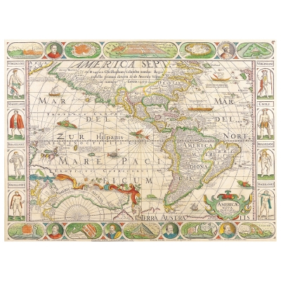 Stampa su tela - Mappa Antica No. 29 - Quadro su Tela, Decorazione Parete