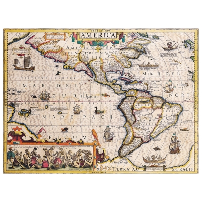 Cuadro Lienzo, Impresión Digital - Mapa Antiguo No. 30 - Decoración Pared