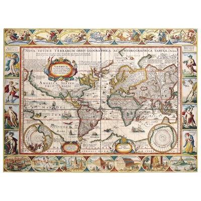 Stampa su tela - Mappa Antica No. 31 - Quadro su Tela, Decorazione Parete