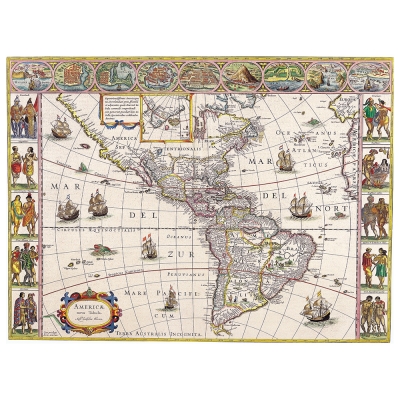 Stampa su tela - Mappa Antica No. 32 - Quadro su Tela, Decorazione Parete