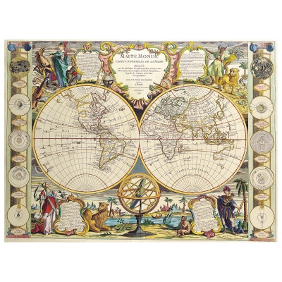 Stampa su tela - Mappa Antica No. 34 - Quadro su Tela, Decorazione Parete