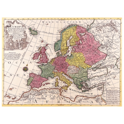 Tableau, Impression Sur Toile - Cartographie - Ancienne Carte No. 36 - Décoration murale