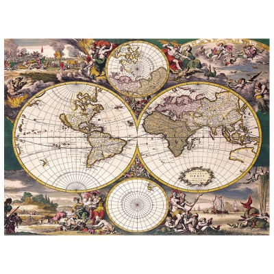 Stampa su tela - Mappa Antica No. 37 - Quadro su Tela, Decorazione Parete