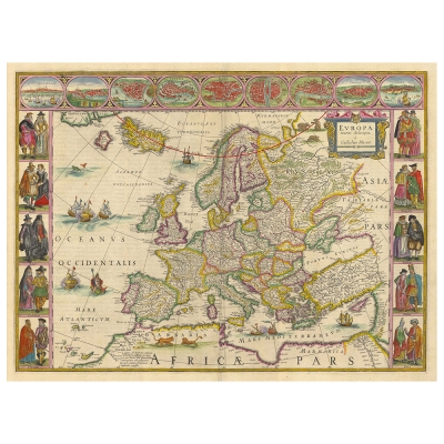 Canvastryck - Old Atlas Map No. 4 - Dekorativ Väggkonst