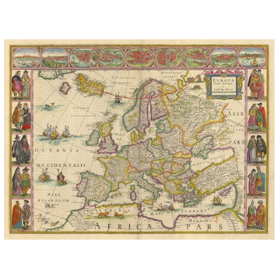 Canvas Print - Old Atlas Map No. 4 - Wall Art Decor