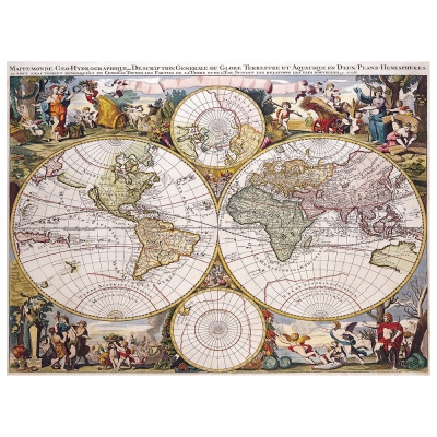 Stampa su tela - Mappa Antica No. 45 - Quadro su Tela, Decorazione Parete