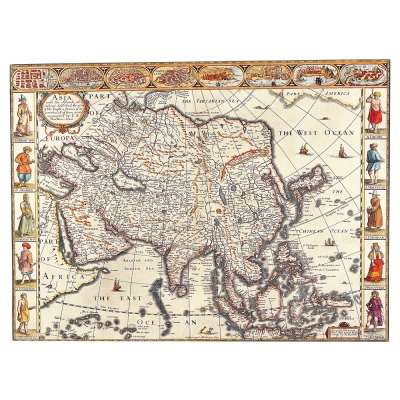 Tableau, Impression Sur Toile - Cartographie - Ancienne Carte No. 46 - Décoration murale