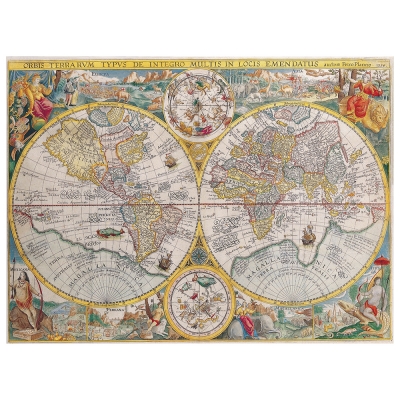 Stampa su tela - Mappa Antica No. 47 - Quadro su Tela, Decorazione Parete