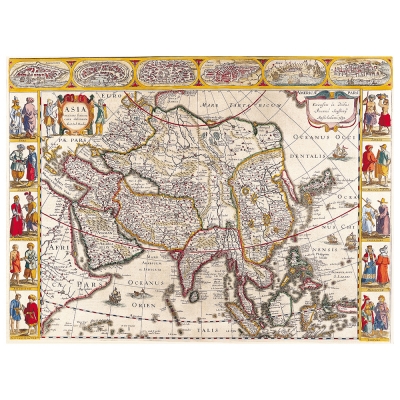 Stampa su tela - Mappa Antica No. 48 - Quadro su Tela, Decorazione Parete