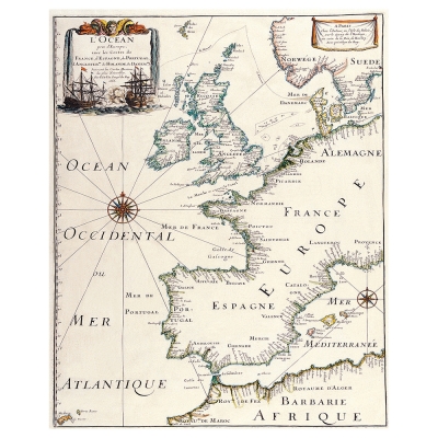 Obraz na płótnie - Old Atlas Map No. 5 - Dekoracje ścienne