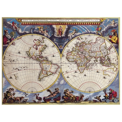 Stampa su tela - Mappa Antica No. 51 - Quadro su Tela, Decorazione Parete