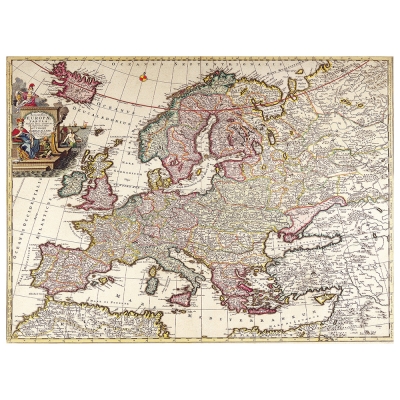 Obraz na płótnie - Old Atlas Map No. 53 - Dekoracje ścienne