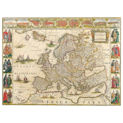 Canvastryck - Old Atlas Map No. 57 - Dekorativ Väggkonst