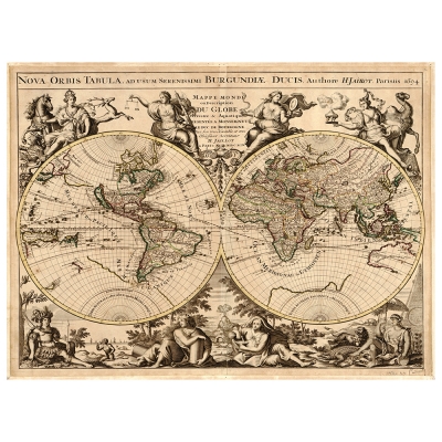 Obraz na płótnie - Old Atlas Map No. 58 - Dekoracje ścienne