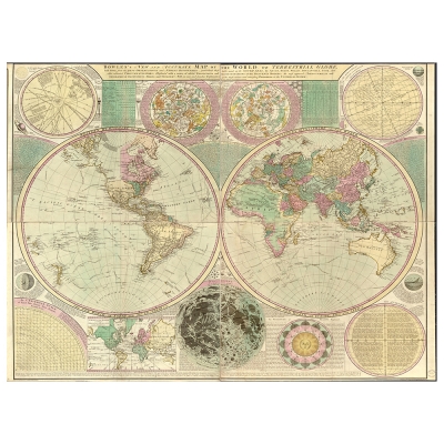 Obraz na płótnie - Old Atlas Map No. 59 - Dekoracje ścienne