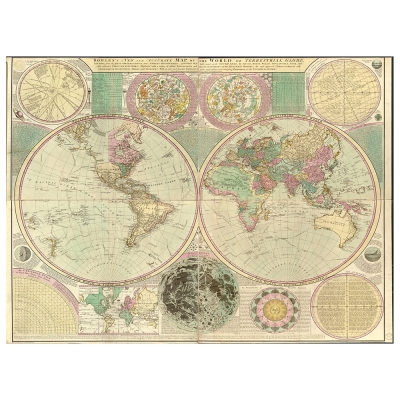 Stampa su tela - Mappa Antica No. 59 - Quadro su Tela, Decorazione Parete