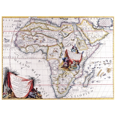 Obraz na płótnie - Old Atlas Map No. 6 - Dekoracje ścienne