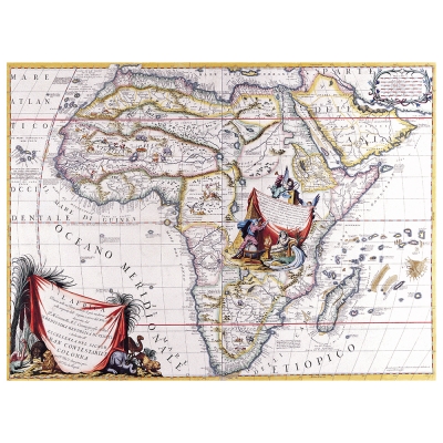 Tableau, Impression Sur Toile - Cartographie - Ancienne Carte No. 6 - Décoration murale