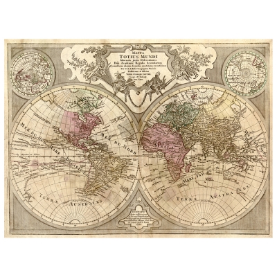 Canvastryck - Old Atlas Map No. 60 - Dekorativ Väggkonst