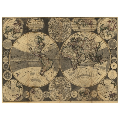 Stampa su tela - Mappa Antica No. 61 - Quadro su Tela, Decorazione Parete