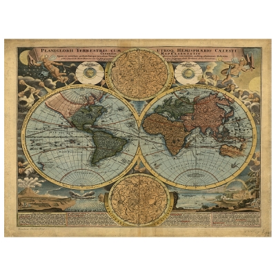 Tableau, Impression Sur Toile - Cartographie - Ancienne Carte No. 62 - Décoration murale