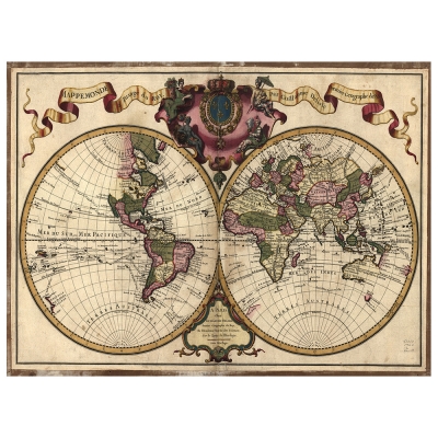Canvastryck - Old Atlas Map No. 64 - Dekorativ Väggkonst
