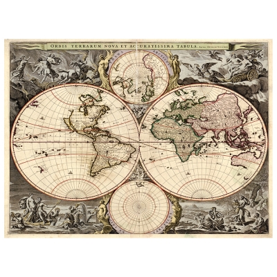 Canvastryck - Old Atlas Map No. 65 - Dekorativ Väggkonst