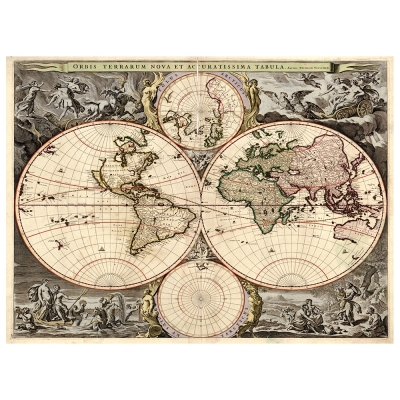 Canvas Print - Old Atlas Map No. 65 - Wall Art Decor