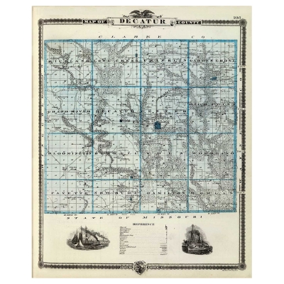 Cuadro Lienzo, Impresión Digital - Mapa Antiguo No. 66 - Decoración Pared