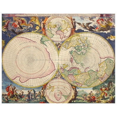 Canvastryck - Old Atlas Map No. 67 - Dekorativ Väggkonst