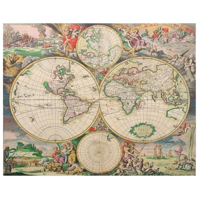 Stampa su tela - Mappa Antica No. 69 - Quadro su Tela, Decorazione Parete