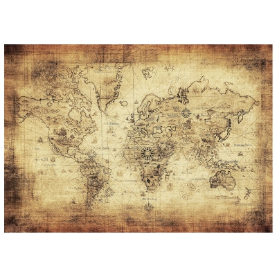 Stampa su tela - Mappa Antica No. 70 - Quadro su Tela, Decorazione Parete