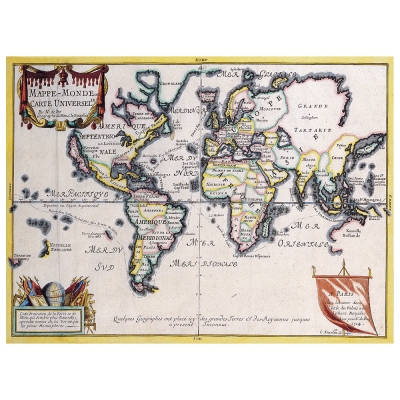 Tableau, Impression Sur Toile - Cartographie - Ancienne Carte No. 9 - Décoration murale