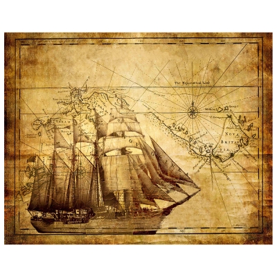 Kunstdruck auf Leinwand - Antike Karte - Wanddeko, Canvas