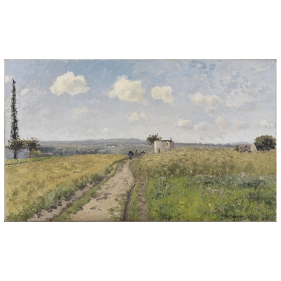 Quadro em Tela, Impressão Digital - Manhã de Junho em Pontoise - Camille Pissarro - Decoração de Parede