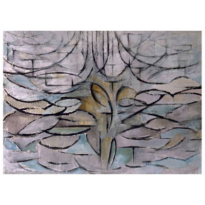 Tableau, Impression Sur Toile - Pommier En Fleur Piet Mondrian - Décoration murale