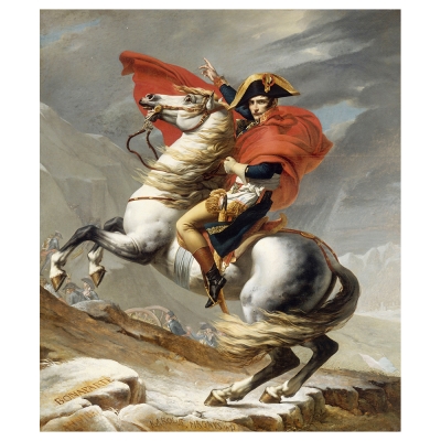 Tableau, Impression Sur Toile - Bonaparte Franchissant Le Grand Saint-Bernard - Jacques Louis David - Décoration murale