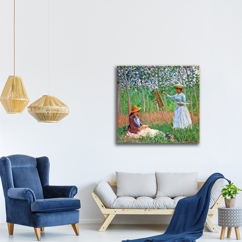Quadro Tela Canvas sol Levante 50x50 Claude Monet Quadri Moderni per la casa Giallobus Pronto da Appendere 