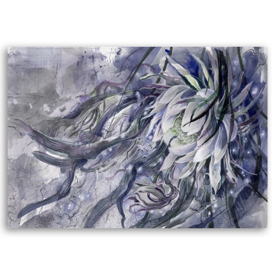 Kunstdruck auf Leinwand - Blaue Seerose - Wanddeko, Canvas