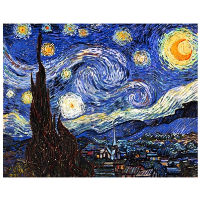 Cuadro Lienzo, Impresión Digital - La Noche Estrellada - Vincent Van Gogh - Decoración Pared