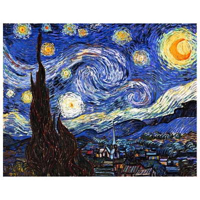 Kunstdruck auf Leinwand - Sternennacht Vincent Van Gogh - Wanddeko, Canvas