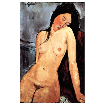 Kunstdruck auf Leinwand - Sitzender weiblicher Akt Amedeo Modigliani - Wanddeko, Canvas