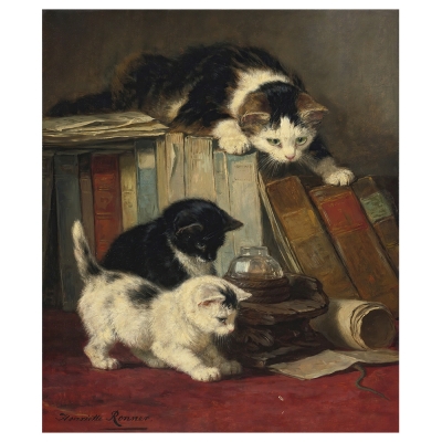 Stampa su tela - Osservando la Preda - Henriëtte Ronner-Knip - Quadro su Tela, Decorazione Parete