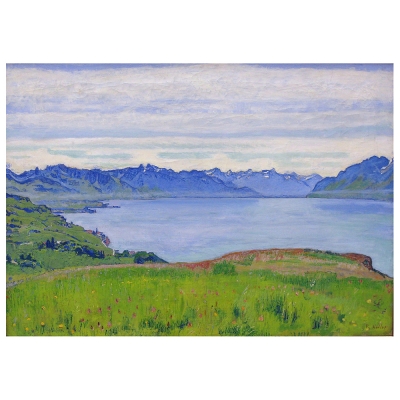 Kunstdruck auf Leinwand - Landschaft am Genfer See Ferdinand Hodler - Wanddeko, Canvas