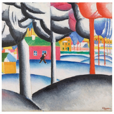 Cuadro Lienzo, Impresión Digital - Paisaje De Invierno - Kazimir Malevich - Decoración Pared