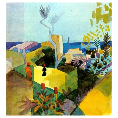 Quadro em Tela, Impressão Digital - Paisagem junto ao Mar - August Macke - Decoração de Parede